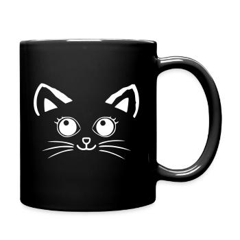 Visage de chat - Mug uni - noir - Droite