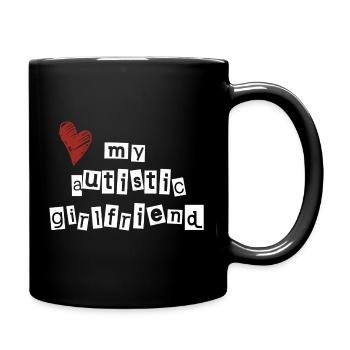 Love my autistic girlfriend - Full Colour Mug - black - Right