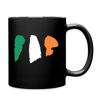 Irland Flagge - Pinsel Streifen - Tasse einfarbig - Schwarz - Rechts