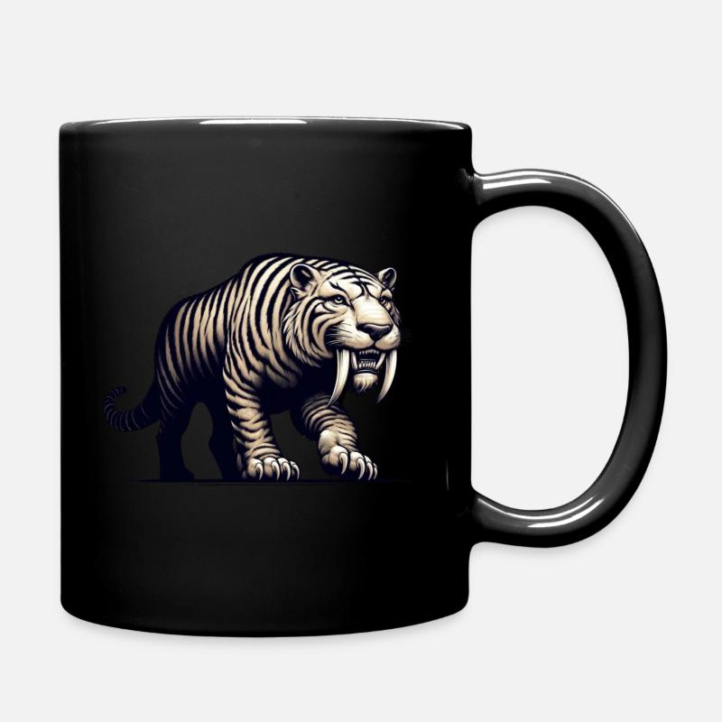 Säbelzahntiger Smilodon Eiszeit Raubtier Großkatze - Tasse einfarbig - Schwarz
