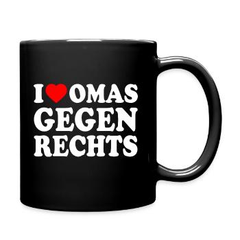 I love omas gegen rechts - Tasse einfarbig - Schwarz - Rechts