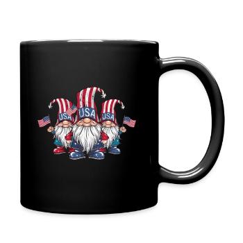 Gnomes patriotiques américains avec drapeau américain - Mug uni - noir - Droite