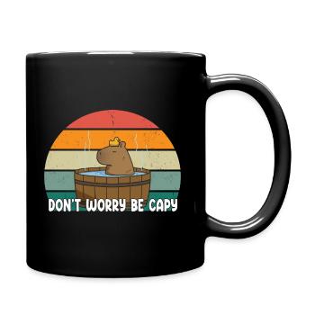 Don't Worry Be Capy Cute Capybara - Full Colour Mug - black - Right
