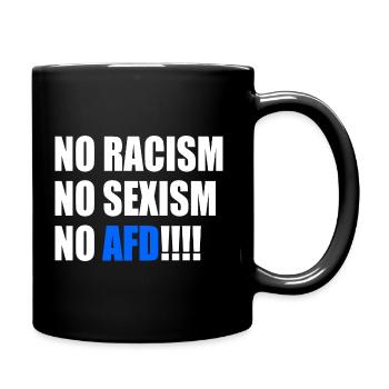 no racism no sexism no afd - Full Colour Mug - black - Right