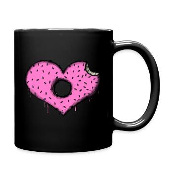 Delicious Donut Love Heart - Full Colour Mug - black - Right