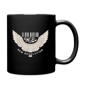 Engels Flügel mit Barcode, Angel's Grace - Tasse einfarbig - Schwarz - Rechts