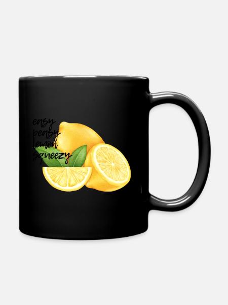 Zitrone - Tasse einfarbig - Schwarz