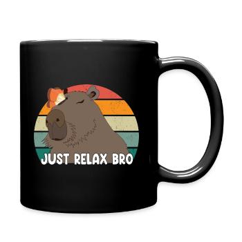 Just Relax Bro Capybara - Full Colour Mug - black - Right