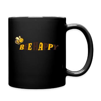 Bee Happy - Tasse einfarbig - Schwarz - Rechts