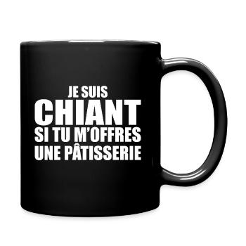 Homme qui adore : Pâtisserie. Design Drôle Humour - Mug uni - noir - Droite
