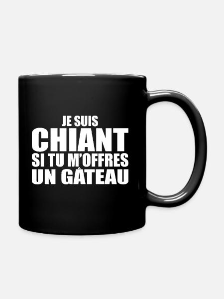 Man Who Adores: Cake. Funny Design Humor - Full Colour Mug - black