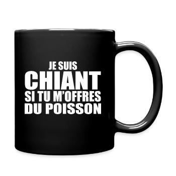 Man who adores: Pisces. Funny Design Humor - Full Colour Mug - black - Right