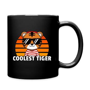 Coolest Tiger - Vintage Sunset - Tasse einfarbig - Schwarz - Rechts
