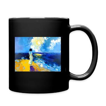 Mom on the beach - Full Colour Mug - black - Right