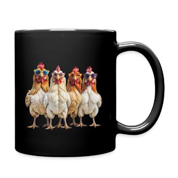 Chicken Sunglasses - Full Colour Mug - black - Right