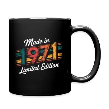 Made In 1971 Limited Edition - 54. Geburtstag - Tasse einfarbig - Schwarz - Rechts