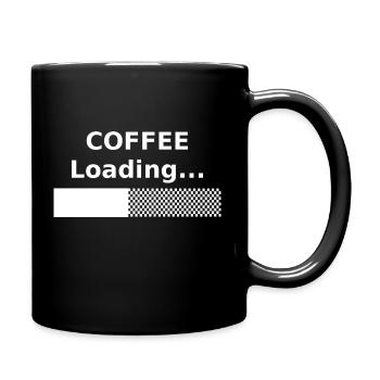 COFFEE Loading... ████▒▒▒▒▒ – Kaffee Shirt für Dev - Tasse einfarbig - Schwarz - Rechts