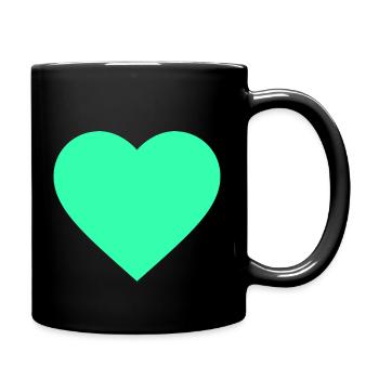 the light green heart - Tasse einfarbig - Schwarz - Rechts