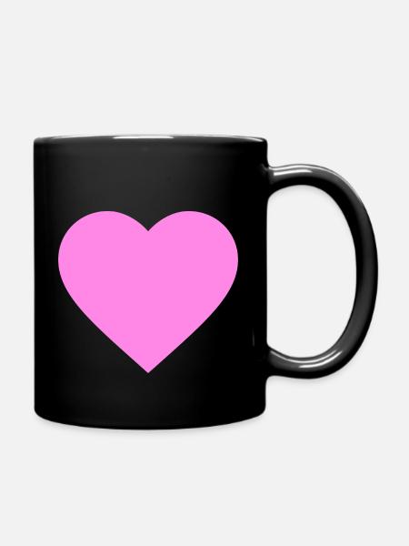 the pink/purple heart - Tasse einfarbig - Schwarz