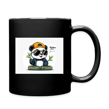 Panda DJ avec Bâtons de Bambou - Mug uni - noir - Droite