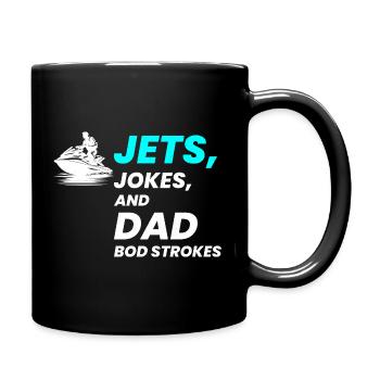 Jets-Witze und Dad Bod Strokes - Tasse einfarbig - Schwarz - Rechts