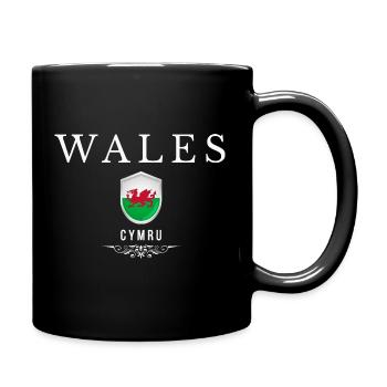Wales, sleek, minimalist design - Full Colour Mug - black - Right