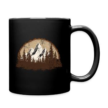 Majestic Mountain Forest Scene - Full Colour Mug - black - Right