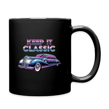 Vintage Limousine Neon Design - Tasse einfarbig - Schwarz - Rechts