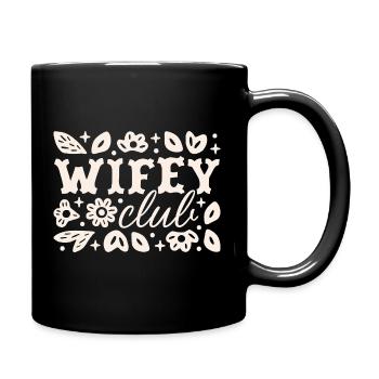 Wifey club funny cowboy wife bride to be western - Full Colour Mug - black - Right