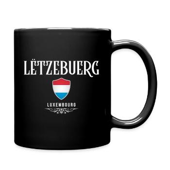 Drapeau luxembourgeois, j’adore le Luxembourg - Mug uni - noir - Droite
