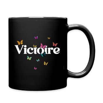 Beau prénom de fille avec des papillons VICTOIRE - Mug uni - noir - Droite