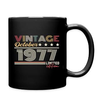 Octobre 1977 rétro anniversaire 1977 Octobre 1977  - Mug uni - noir - Droite