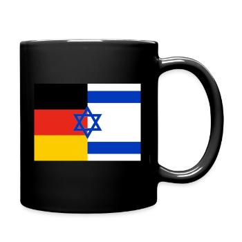Flagge Deutschland Israel - Tasse einfarbig - Schwarz - Rechts