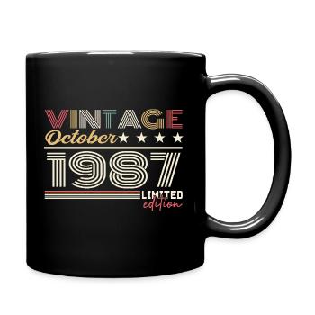October 1987 Retro Birthday 1987 October 1987 - Full Colour Mug - black - Right