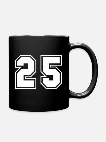Bloc Style Sporty Number Design 25 - Mug uni - noir