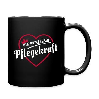 Nix Prinzessin - Pflegekraft - Geschenk - Tasse einfarbig - Schwarz - Rechts