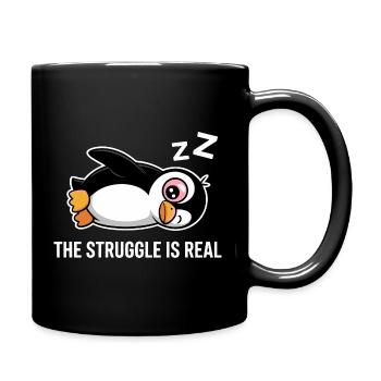 Pinguin Lustiger Spruch - Tasse einfarbig - Schwarz - Rechts