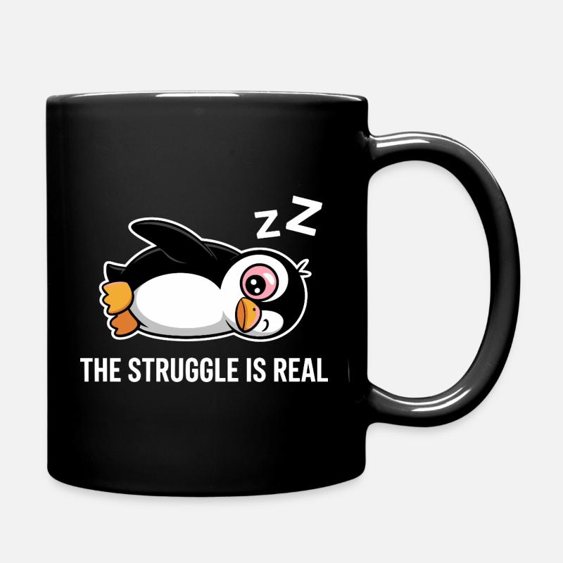 Pinguin Lustiger Spruch - Tasse einfarbig - Schwarz