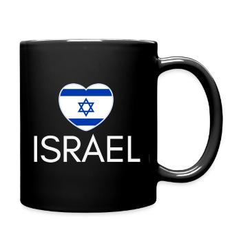Le cœur avec le drapeau d’Israël, j’aime Israël - Mug uni - noir - Droite