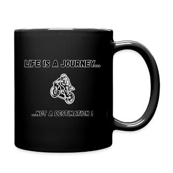 Motorbike Life Journey Quote Design - Full Colour Mug - black - Right