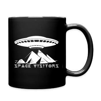Les visiteurs et les pyramides blanches - Mug uni - noir - Droite