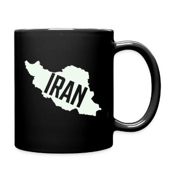 Iran Map Bold Typography - Full Colour Mug - black - Right
