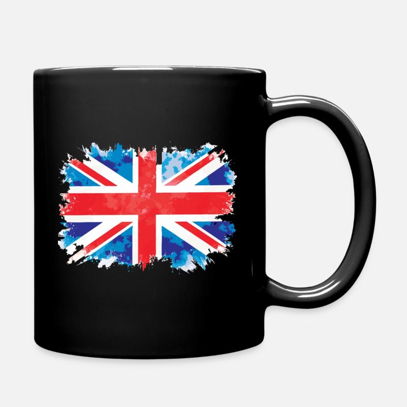 Union Jack flag design - Full Colour Mug - black