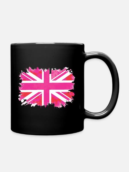 Pink Union Jack - Tasse einfarbig - Schwarz