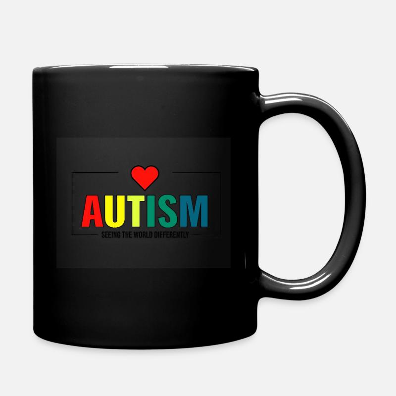 L’autisme arc-en-ciel avec le cœur - Mug uni - noir