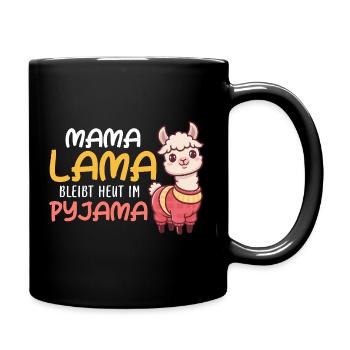 MAMA LAMA RESTE EN PYJAMA AUJOURD’HUI Drôle - Mug uni - noir - Droite