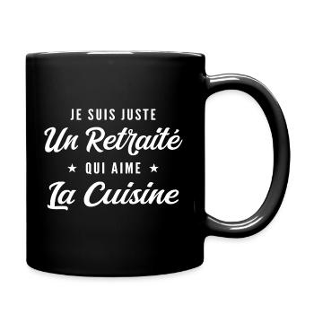 Pensionierter Gourmet: Ich liebe Kochen - Tasse einfarbig - Schwarz - Rechts