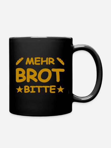 Brot - Tasse einfarbig - Schwarz