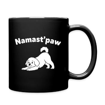 Namast’Paw Dog : Yoga Paws Humour - Mug uni - noir - Droite
