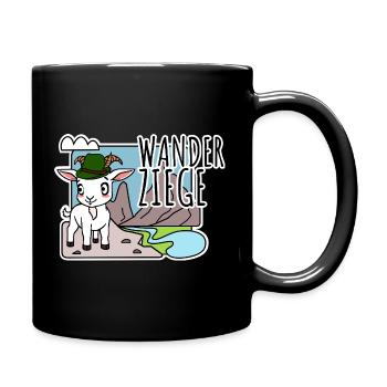 Niedliche Wander Ziege beim Wandern in den Bergen - Tasse einfarbig - Schwarz - Rechts